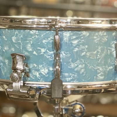Premier Royal Ace 5,5" x 14" Vintage Snare Drum - Light Blue Pearl image 2