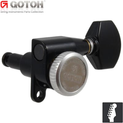 GOTOH SG360-MGT-07 6 In-Line Locking Tuners, Tuning Keys MAGNUM LOCK - BLACK