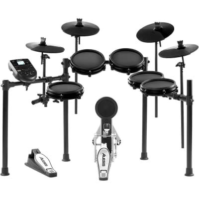 Alesis Nitro Mesh Kit 8-Piece Compact Drum Kit with 300+ Sounds, Kick Pedal, and Drum Rack - BLACK HEADS image 1