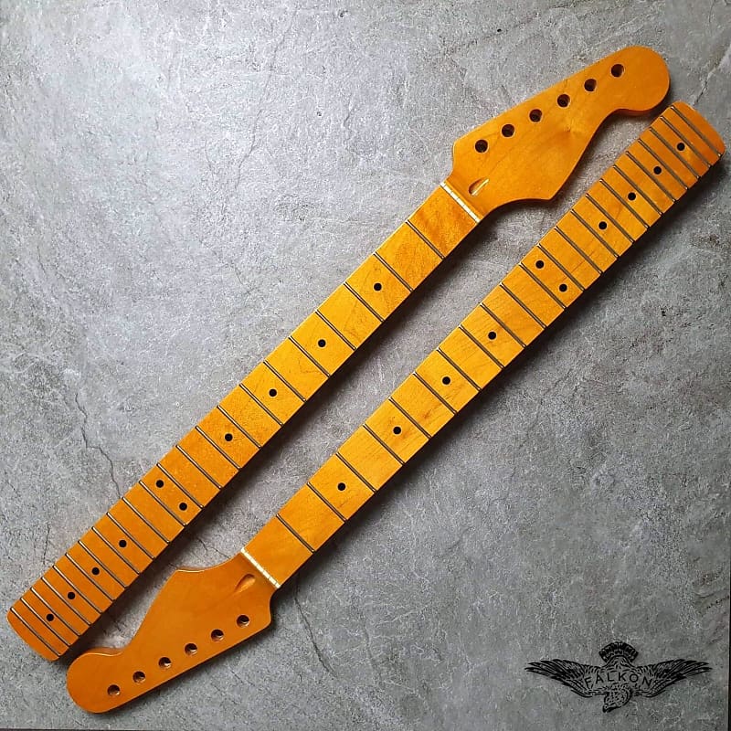 Electric Guitar Neck- Maple Fretboard! Yellow finish Gilmour Style image 1