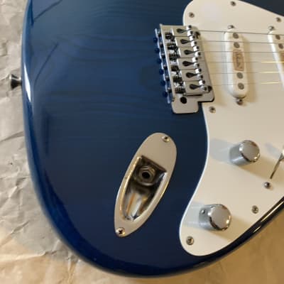 Rockoon Schaller Strat type electric guitar 1987 - Transparent Blue,  Kawai made in Japan Very Good Condition with Gigbag image 4