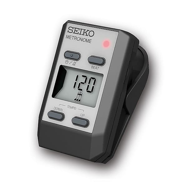 Seiko DM51 Clip On Digital Metronome w Clock Function Silver