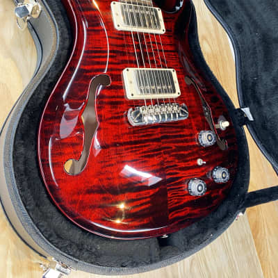 PRS Core Hollowbody II Piezo in Fire Red Wrap Burst w/Case image 2