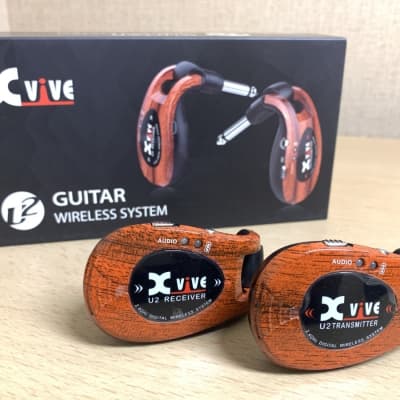 Xvive U2 rechargeable 2.4GHZ Wireless Guitar System - Digital Guitar Transmitter Receiver (wooden) image 1