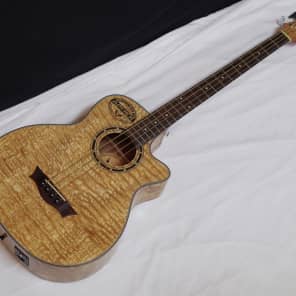 Dean EQABA-GN Exotica Quilt Ash Acoustic Bass w/ Aphex Electronics Gloss Natural