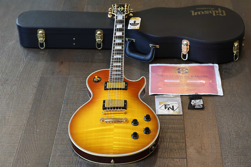 2007 Gibson Custom 1968 Les Paul Custom F Reissue Electric Guitar Figured Lemon Burst + COA OHSC image 1