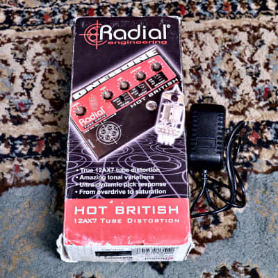 Radial Tonebone Hot British Tube Overdrive 2010s - Red with Power Supply image 2