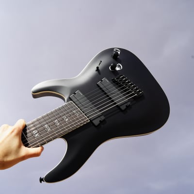 Schecter DIAMOND SERIES C-8 MS SLS ELITE "EVIL TWIN" - Satin Black 8-String Electric Guitar image 1