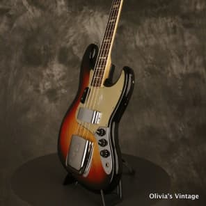 original 1977 Fender JAZZ BASS Sunburst w/GOLD pickguard image 9