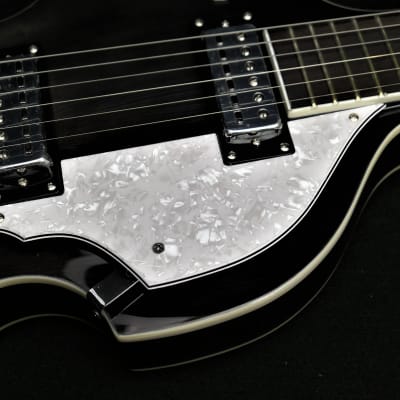 Hofner HI-459-PE TBK Beatle 6 String Electric Guitar Transparent Black Violin Body Shape image 9