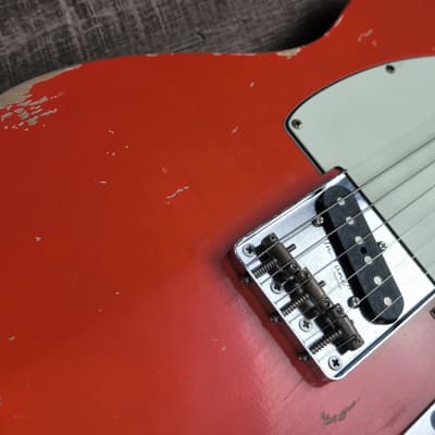 MyDream Partcaster Custom Built - Fiesta Red Relic'Art Bare Knuckles image 6