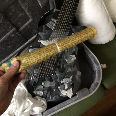 Emerald  Custom 9-String Fanned Fret Carbon Fiber Acoustic Guitar 2016 Custom Artwork image 9