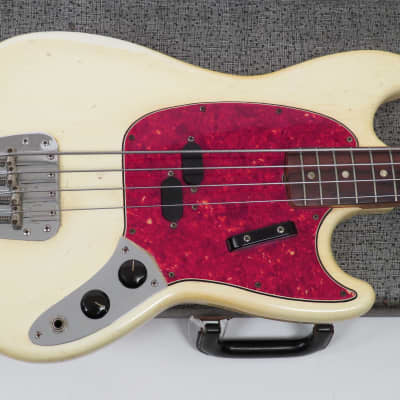 1966 Fender Mustang Bass - Olympic White - First Year Model with Original Case image 4
