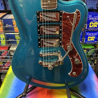 Italia Modena Challenge electric guitar in metallic turquoise - Made in Korea image 22