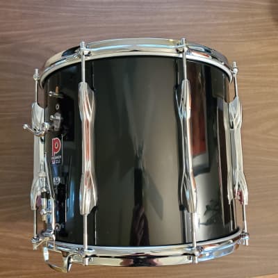 Premier 12x14 Marching Snare 70s/80s Vintage 8 Lugs with Die Cast Hoops Black Wrap image 2