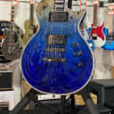 ESP E-II Eclipse Blue Natural Fade Burled Maple Top w/ PLEK, OHSC + Free Shipping Authorized Dealer