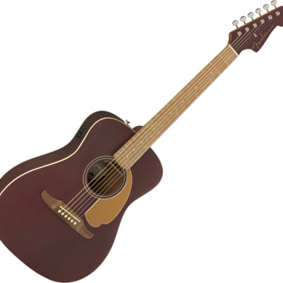 Fender Malibu Player WN Acoustic-Electric Guitar, Burgundy Satin image 2