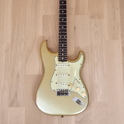 1963 Fender Stratocaster Vintage Pre-CBS Electric Guitar Shoreline Gold w/ Blonde Case, Hangtag image 2