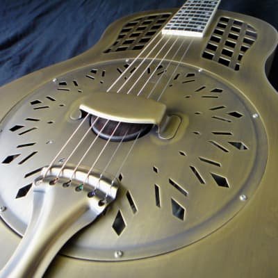 Duolian Resonator Guitar - Antique Brass Body image 6