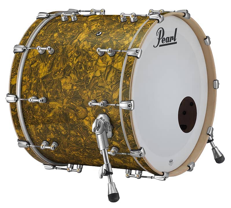 Pearl Music City Custom Reference Pure 26x16 Bass Drum W/ Mount GOLDEN YELLOW AB image 1