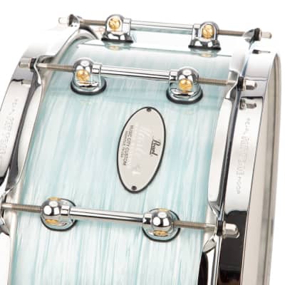 Pearl Music City Custom Master's Maple Reserve 6.5x14 Snare Drum - Ice Blue Oyster image 8