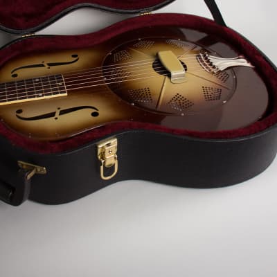 National  Triolian Resophonic Guitar (1932), ser. #2890W, black tolex hard shell case. image 12