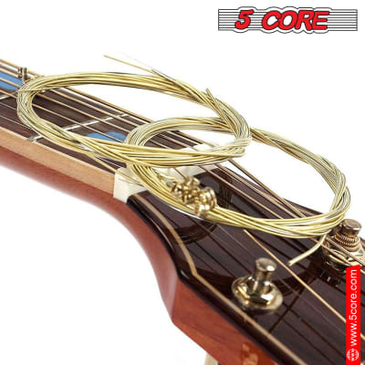 5 Core 6 Set Guitar Strings 6Pcs in 1 Set Premium Acoustic Electric Guitars Strings w Hexangular Steel Core Brass Wound Extra Light Gauge .010-.047 Cuerdas Para Guitarra Acustica - GS AC BRSS 6SET image 7