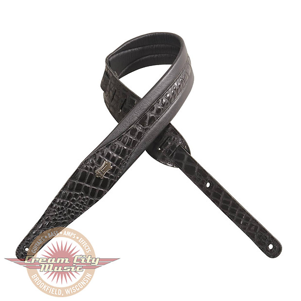 Levy s Imitation Crocodile Leather Guitar Strap 2 1/2 Reverb