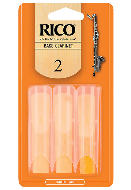 Rico Bass Clarinet Reeds, Strength 2.0, 3-pack image 1
