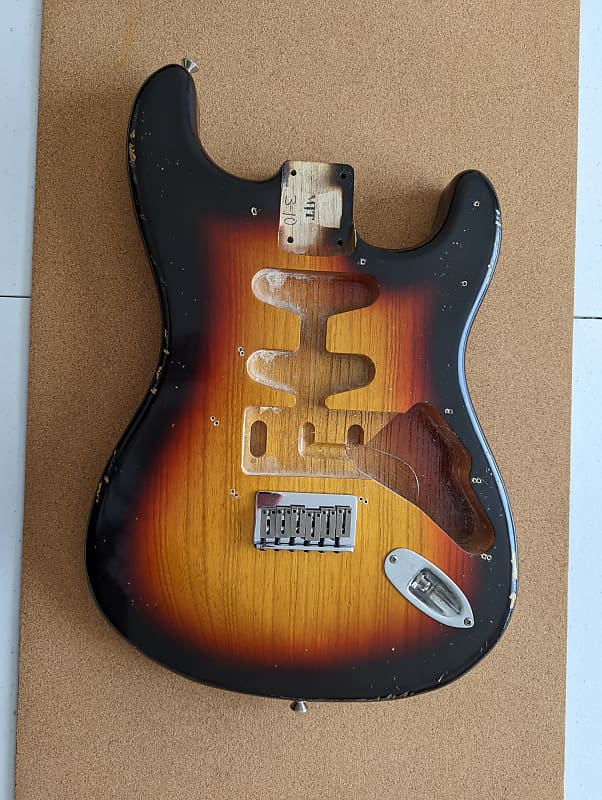 MJT Hardtail Stratocaster Body, SUPER Lightweight Ash, hardware included |  Reverb Canada