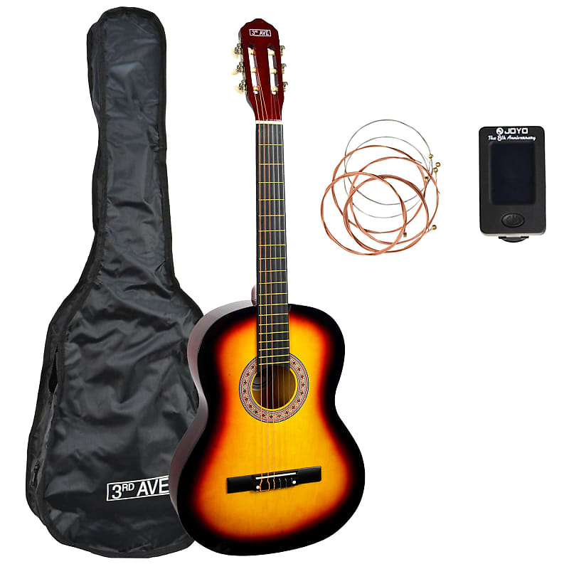 3rd Avenue Full Size Classical Guitar Pack - Sunburst image 1