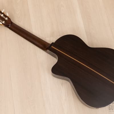 1993 Kazuo Yairi CE-1 TBK Cutaway Classical Acoustic Electric Guitar Trans Black w/ Case image 16