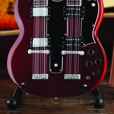 Axe Heaven Gibson SG Eds-1275 Doubleneck Cherry Mini Guitar Replica - GG-223 image 4