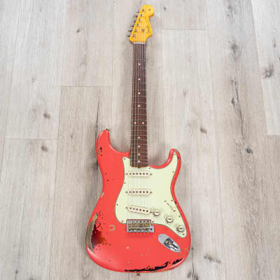 Fender Custom Shop Michael Landau 1963 Stratocaster Guitar, Fiesta Red over 3-Color Sunburst image 3