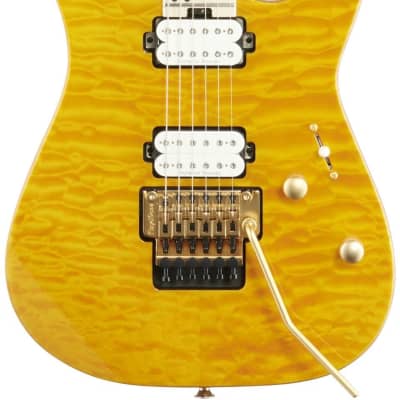 Charvel ProMod DK24 HH FR M Electric Guitar, Quilt-Top Dark Amber image 2