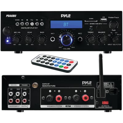 Pyle 200 Watt Bluetooth Stereo Amp Receiver with USB & SD Card Readers - PDA6BU image 4