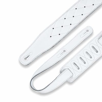 Levy's - MG26DS-WHT - Garment Leather Guitar Strap - White image 2
