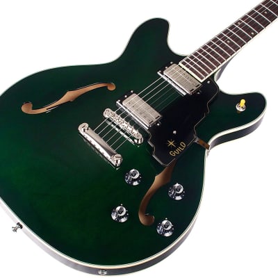 Guild Starfire IV ST Semi Hollow Body Electric Guitar - Emerald Green - with Case image 4