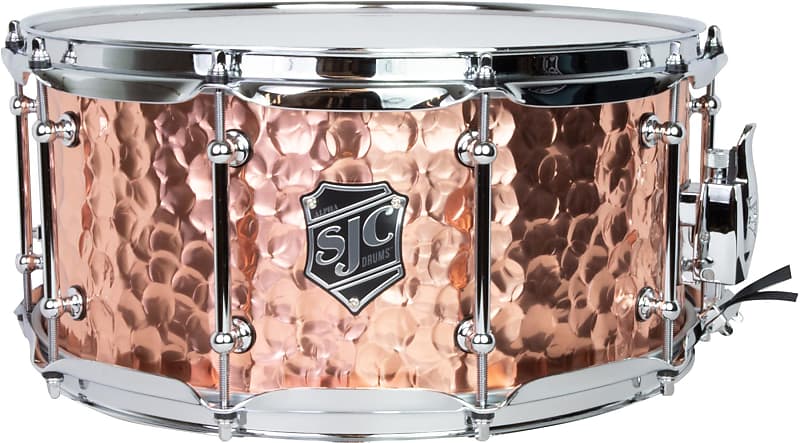 SJC Custom Drums Alpha Hammered Copper Snare Drum - 6.5 x 14-inch - Polished