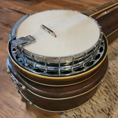 Vintage Alvarez Deluxe Bowtie 4 String Tenor Banjo 1970s Japan W/OHSC & Key Excellent Condition image 5