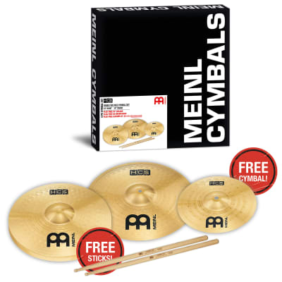 Meinl HCS Three for free Cymbal Set (13HH/14C/10S) Cymbal Set + Sticks image 2
