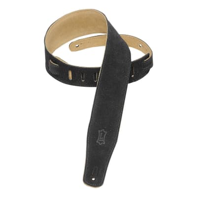 Levy's MS26 2.5" Suede Leather Guitar Strap (Black) image 1