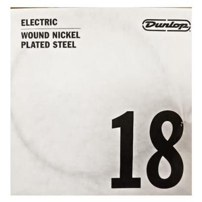 Single Dunlop 18 Electric Wound Nickel Plated Steel Guitar String