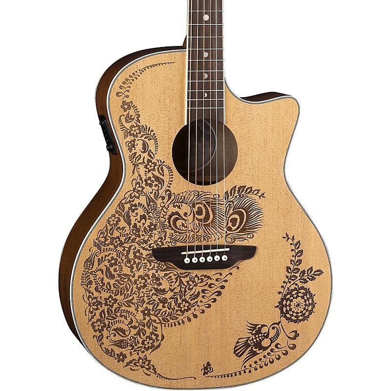 Luna Guitars Henna Oasis Select Spruce Acoustic-Electric Guitar Natural image 1