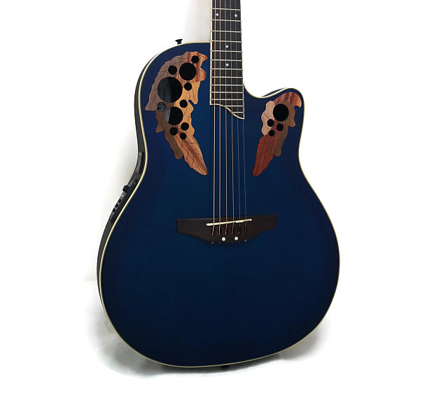 Applause by Ovation AE147 Mid-Depth Acoustic-Electric Guitar - Trans Blue image 1