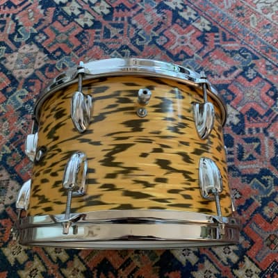 1962-1970 Slingerland 20/16/12 yellow tiger pearl vintage drums image 3