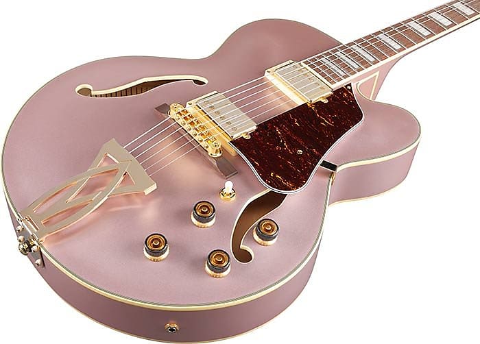 Ibanez Artcore Series AF75G-RGF Hollowbody Rose Gold Metallic Flat Electric  Guitar