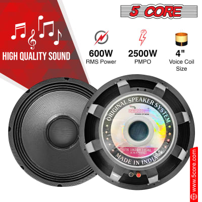 5Core 18 inch Subwoofer Replacement DJ Speaker Sub Woofer Loud FR 18 220 17 AL image 6