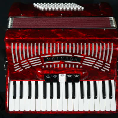 Hohner Hohnica 1305 72 Bass Piano Accordion - Pearl Red (Brand New) image 4
