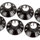 PURE VINTAGE BLACK-SILVER SKIRTED AMPLIFIER KNOBS